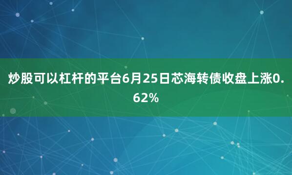 炒股可以杠杆的平台6月25日芯海转债收盘上涨0.62%